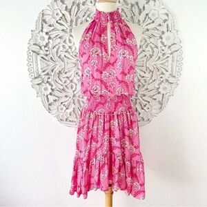 {A.L.C.} Cody Floral-Print Asymmetrical Blouson Halter Dress, Size 4